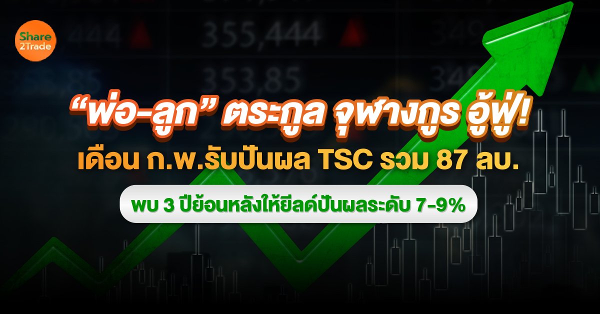 “พ่อ-ลูก” ตระกูล จุฬางกูร อู้ฟู่!  เดือน ก.พ.รับปันผล TSC รวม 87 ลบ. พบ 3 ปีย้อนหลังให้ยีลด์ปันผลระดับ 7-9%