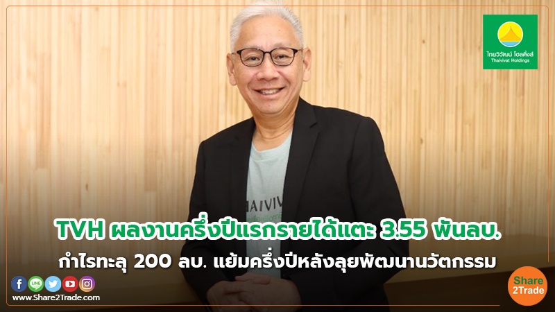 TVH ผลงานครึ่งปีแรกรายได้แตะ 3.55 พันลบ. กำไรทะลุ 200 ลบ. แย้มครึ่งปีหลังลุยพัฒนานวัตกรรม