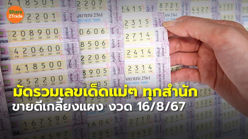 มัดรวมเลขเด็ดแม่ๆ ทุกสำนัก ขายดีเกลี้ยงแผง งวด 16/8/67