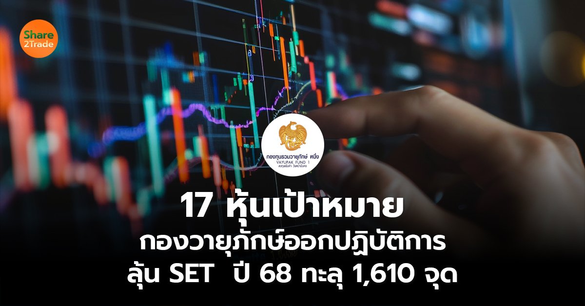 17 หุ้นเป้าหมาย กองวายุภักษ์ออกปฏิบัติการ ลุ้น SET  ปี 68 ทะลุ 1,610 จุด