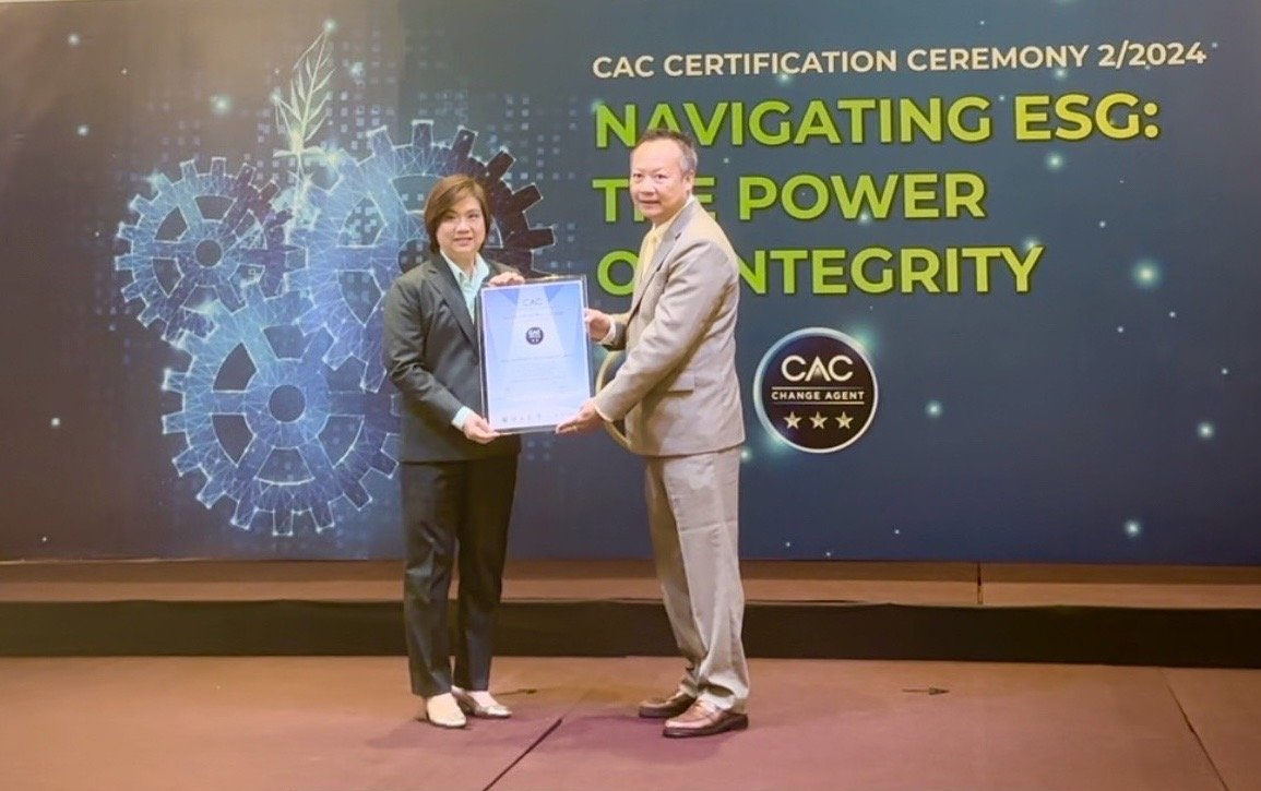 MENA รับประกาศนียบัตร CAC ร่วมต่อต้านคอร์รัปชันทุกรูปแบบ