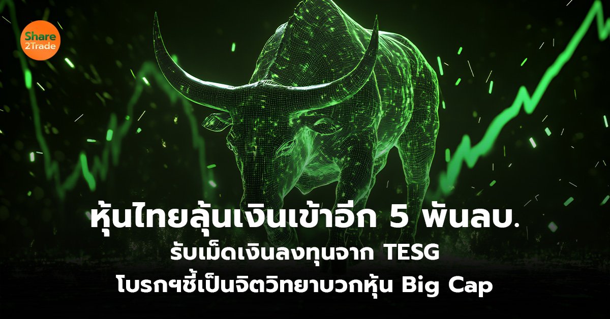 หุ้นไทยลุ้นเงินเข้าอีก 5 พันลบ. รับเม็ดเงินลงทุนจาก TESG  โบรกฯชี้เป็นจิตวิทยาบวกหุ้น Big Cap