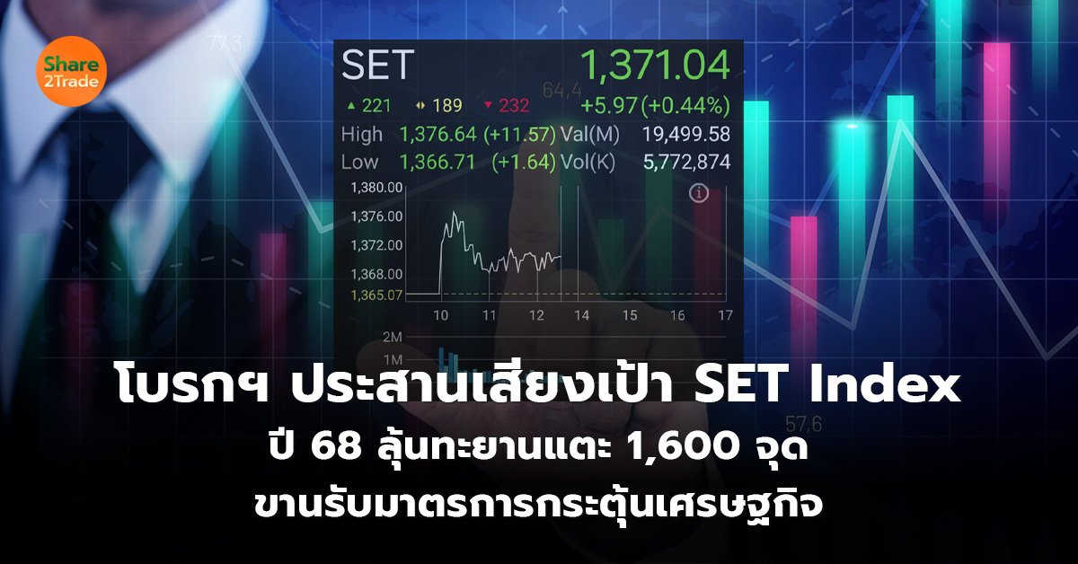 โบรกฯ ประสานเสียงเป้า SET Index ปี 68 ลุ้นทะยานแตะ 1,600 จุด ขานรับมาตรการกระตุ้นเศรษฐกิจ