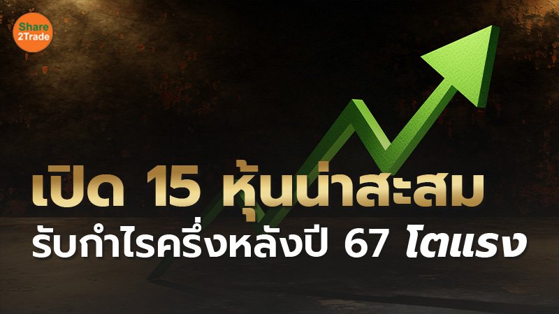 เปิด 15 หุ้นน่าสะสม รับกำไรครึ่งหลังปี 67 โตแรง