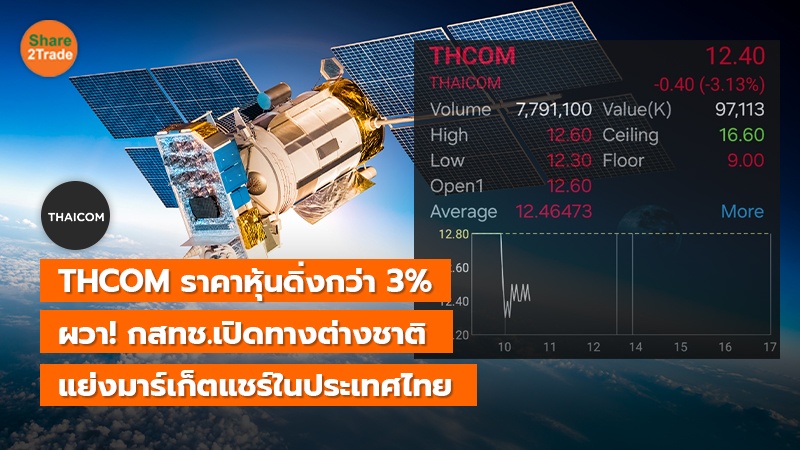THCOM ราคาหุ้นดิ่งกว่า 3% ผวา! กสทช.เปิดทางต่างชาติ แย่งมาร์เก็ตแชร์ในประเทศไทย