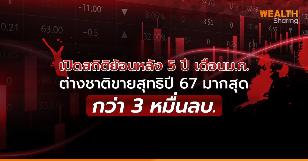 เปิดสถิติย้อนหลัง 5 ปี เดือนม.ค.ต่างชาติขายสุทธิหุ้นไทยปี 67 มากสุดกว่า 3 หมื่นลบ.