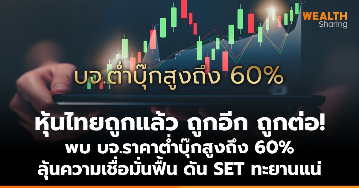 หุ้นไทยถูกแล้ว ถูกอีก ถูกต่อ! พบ บจ.ราคาต่ำบุ๊กสูงถึง 60% ลุ้นความเชื่อมั่นฟื้น ดัน SET ทะยานแน่