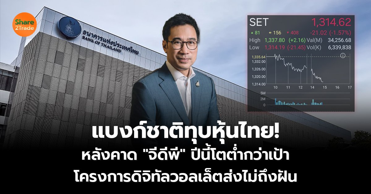 แบงก์ชาติทุบหุ้นไทย! หลังคาด "จีดีพี" ปีนี้โตต่ำกว่าเป้า  โครงการดิจิทัลวอลเล็ตส่งไม่ถึงฝัน