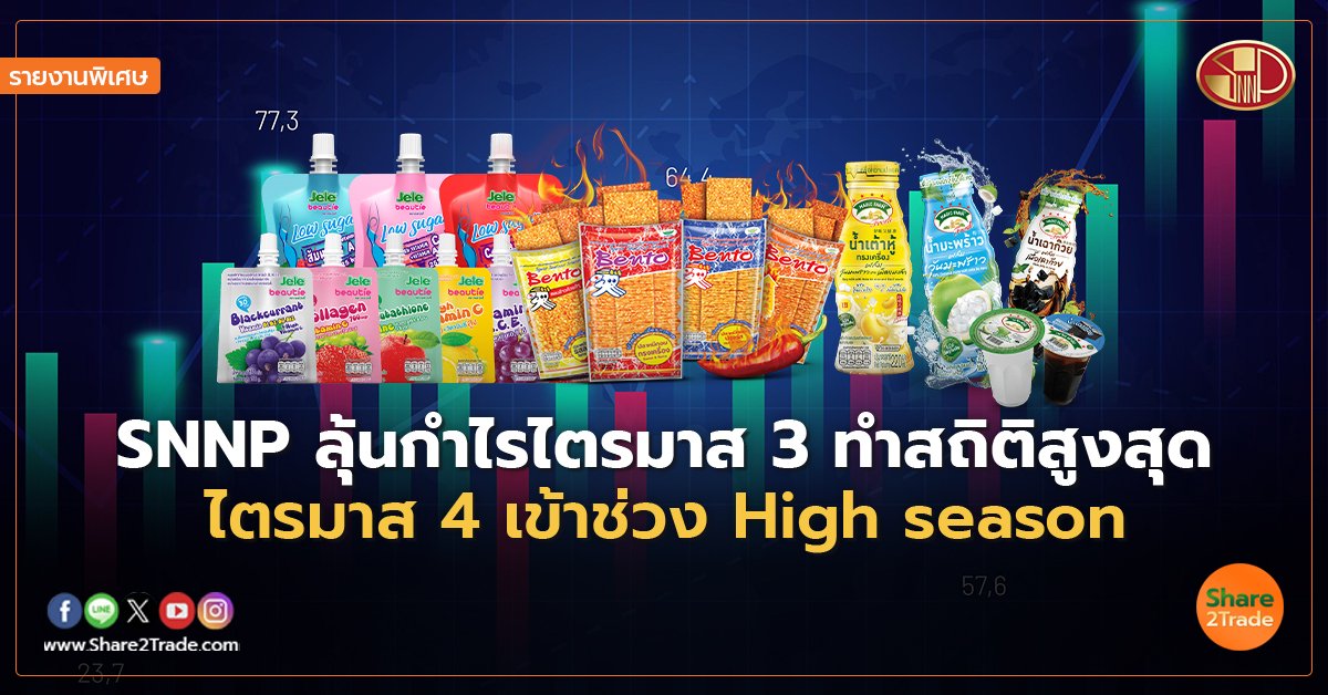 รายงานพิเศษ : SNNP ลุ้นกำไรไตรมาส 3 ทำสถิติสูงสุด ไตรมาส 4 เข้าช่วง High season