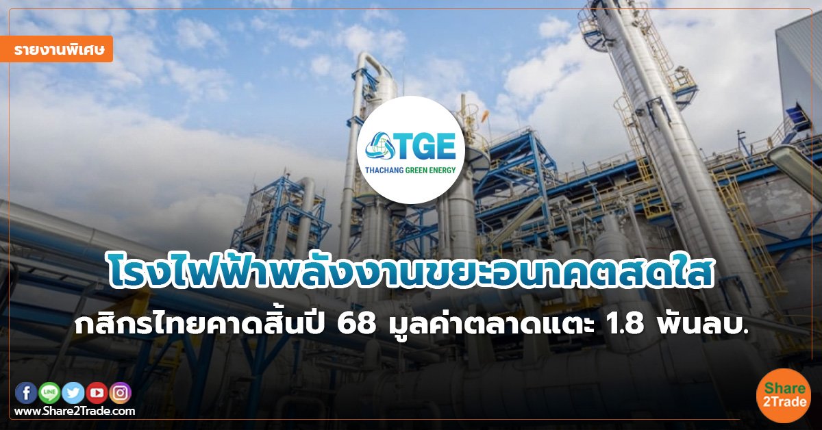 โรงไฟฟ้าพลังงานขยะอนาคตสดใส กสิกรไทยคาดสิ้นปี 68 มูลค่าตลาดแตะ 1.8 พันลบ.