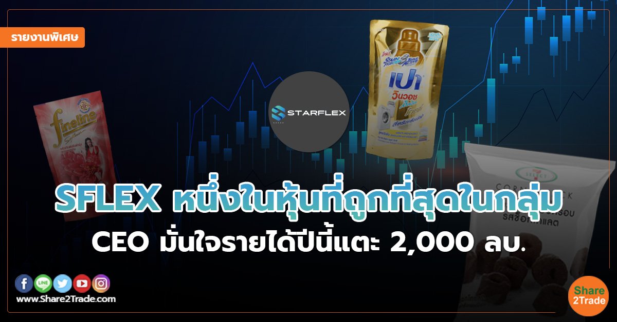 รายงานพิเศษ : SFLEX หนึ่งในหุ้นที่ถูกที่สุดในกลุ่ม CEO มั่นใจรายได้ปีนี้แตะ 2,000 ลบ.