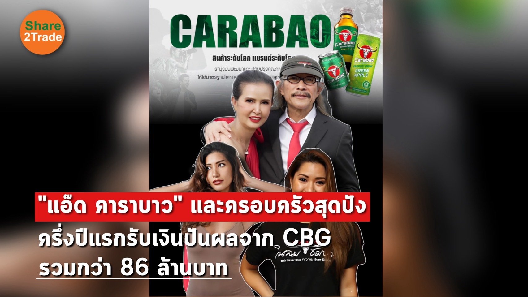 "แอ๊ด คาราบาว" และครอบครัวสุดปัง ครึ่งปีแรกรับทรัพย์เงินปันผลจาก CBG รวมกว่า 86 ล้านบาท 💰