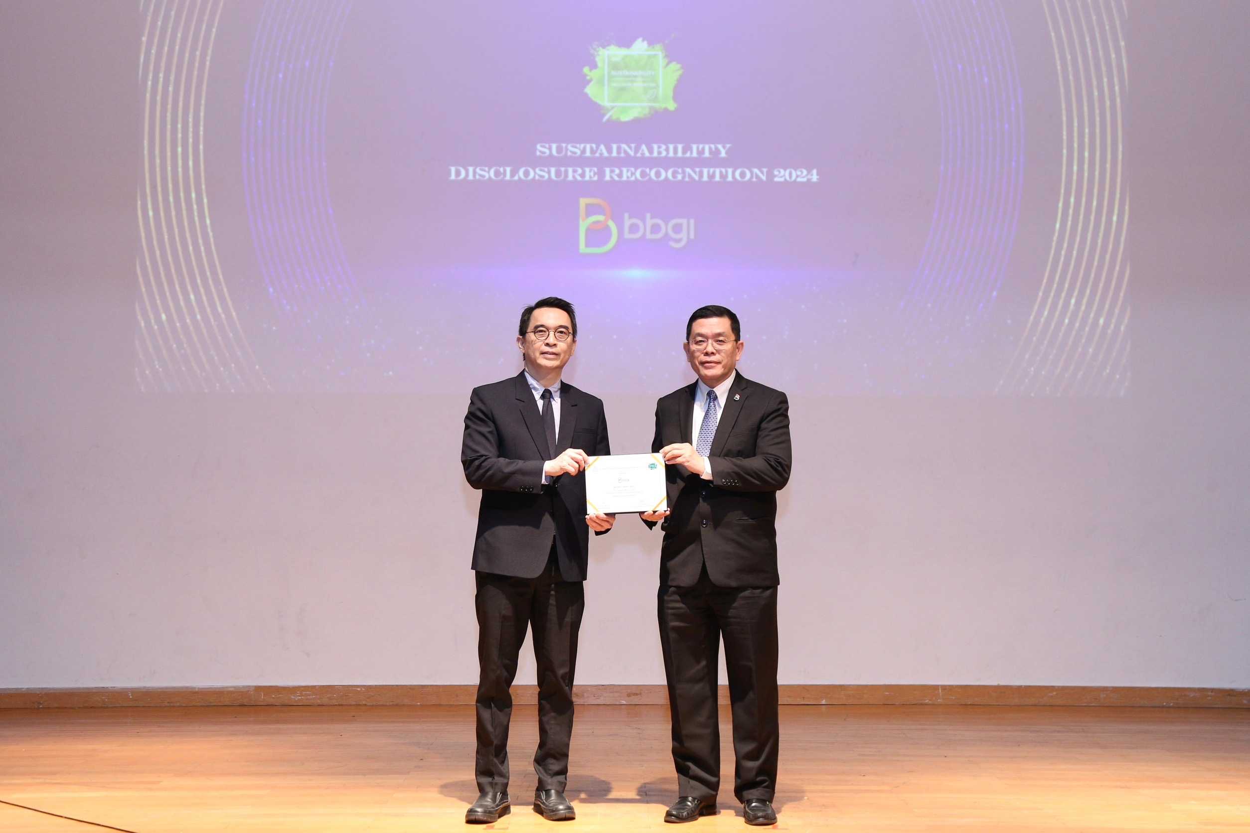 BBGI ผู้นำธุรกิจ Biofuel รับรางวัลการเปิดเผยข้อมูลความยั่งยืนประจำปี 67  (Sustainability Disclosure Recognition) จากสถาบันไทยพัฒน์