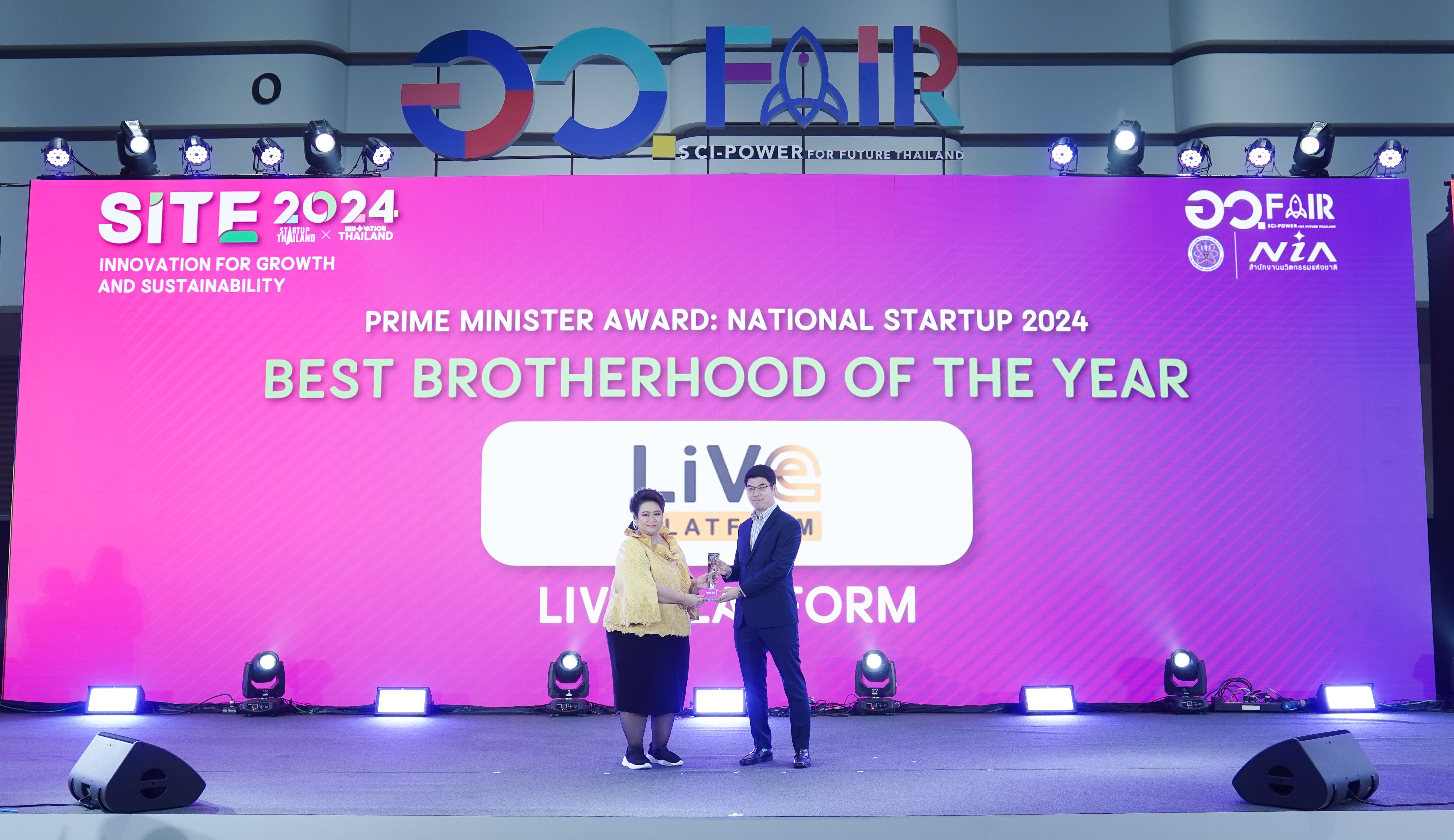 LiVE Platform รับรางวัล Prime Minister Award: National Startup 2024 สาขา Best Brotherhood of the Year