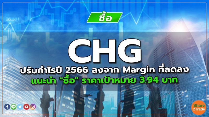 CHG ปรับกำไรปี 2566 ลงจาก Margin ที่ลดลง แนะนำ "ซื้อ" ราคาเป้าหมาย 3.94 บาท
