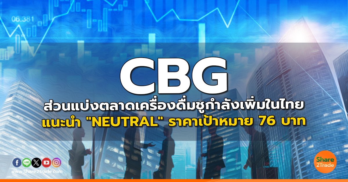 CBG ส่วนแบ่งตลาดเครื่องดื่มชูกำลังเพิ่มในไทย แนะนำ "NEUTRAL" ราคาเป้าหมาย 76 บาท