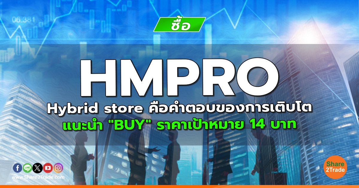 HMPRO Hybrid store คือคำตอบของการเติบโต แนะนำ "BUY" ราคาเป้าหมาย 14 บาท