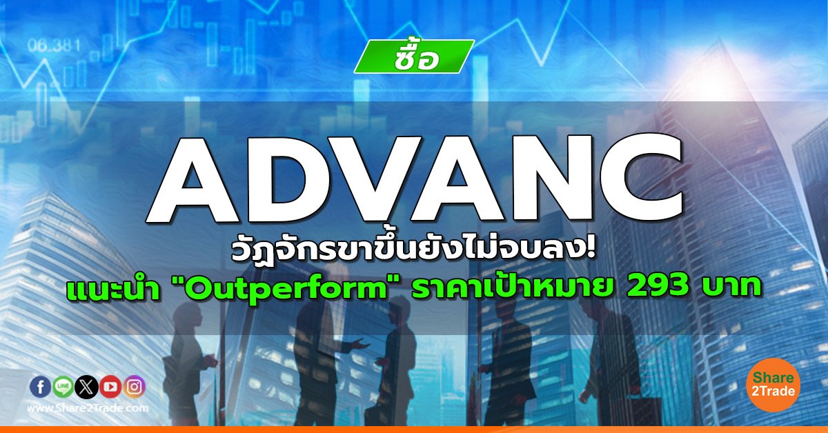 ADVANC วัฏจักรขาขึ้นยังไม่จบลง! แนะนำ "Outperform" ราคาเป้าหมาย 293 บาท