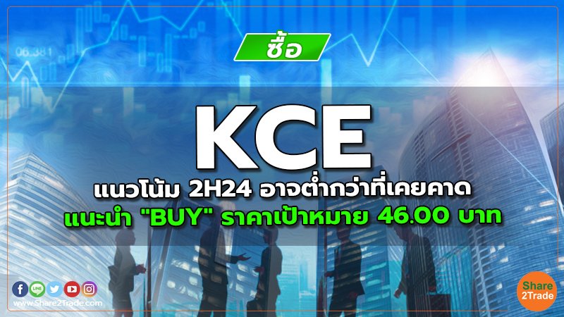 KCE แนวโน้ม 2H24 อาจต่ำกว่าที่เคยคาด แนะนำ "BUY" ราคาเป้าหมาย 46.00 บาท