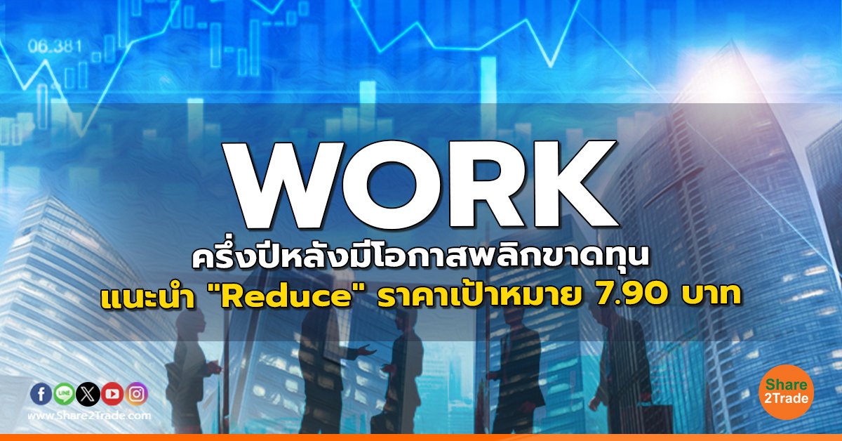 WORK ครึ่งปีหลังมีโอกาสพลิกขาดทุน แนะนำ "Reduce" ราคาเป้าหมาย 7.90 บาท