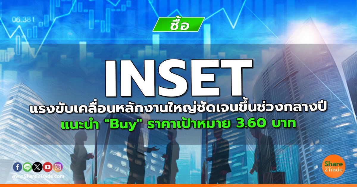 INSET แรงขับเคลื่อนหลักงานใหญ่ชัดเจนขึ้นช่วงกลางปี แนะนำ "Buy" ราคาเป้าหมาย 3.60 บาท