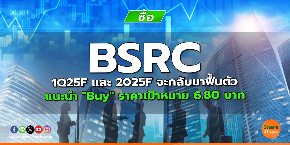 BSRC 1Q25F และ 2025F จะกลับมาฟื้นตัว แนะนำ "Buy" ราคาเป้าหมาย 6.80 บาท