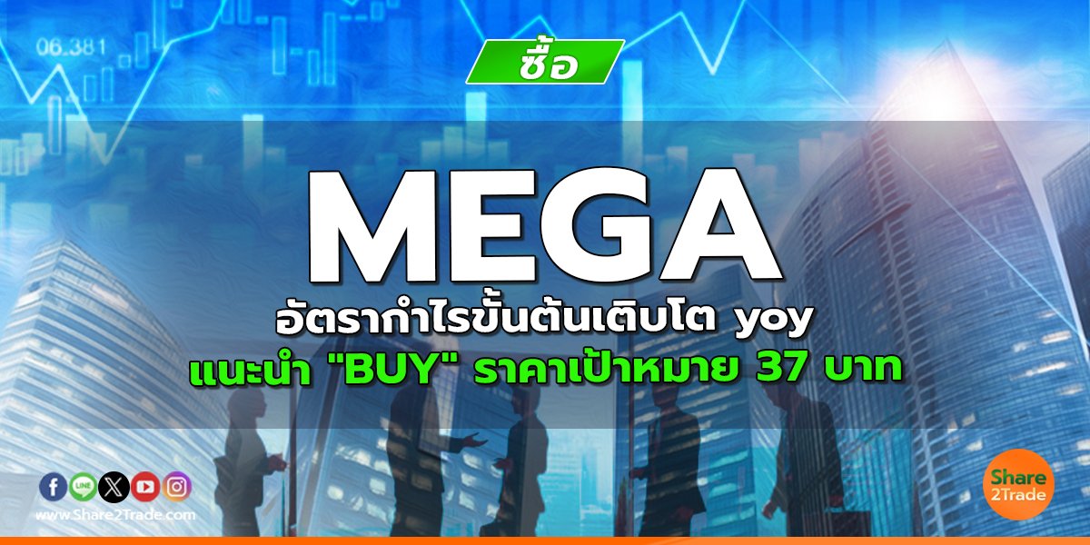 MEGA อัตรากำไรขั้นต้นเติบโต yoy แนะนำ "BUY" ราคาเป้าหมาย 37 บาท